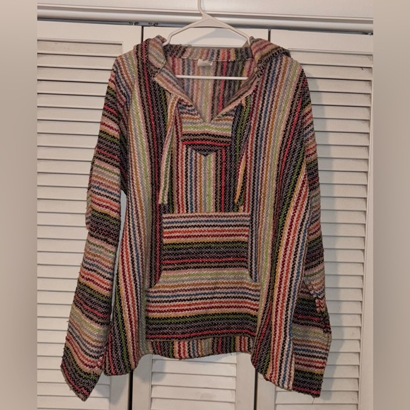 Sweaters - Women’s Mexican multicolored hooded sweater